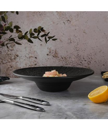 Тарелка глубокая 250 мл d27 см h6,3 см для пасты, для супа Black Raw Wood P.L. Proff Cuisine [4] (3)