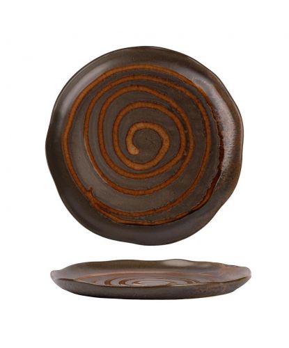 Тарелка d 27 см h2,5 см Dark Brown Lava lines Frutti di Mare P.L. [1] (2)