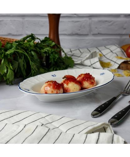 Блюдо овальное 25,2*15,7*3,6 см 250 мл глубокое Blue Flower P.L. Proff Cuisine [1] (3)