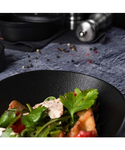 Салатник 450 мл 19*14,5 см h6,4 см Wave Up Smooth Black Raw Stellar P.L. Proff Cuisine [6] (5)