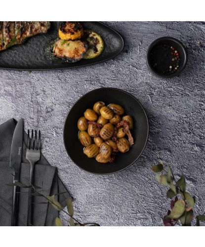 Салатник 260 мл 15*13,5 см h4,8 см Wave Up Smooth Black Raw Stellar P.L. Proff Cuisine [6] (6)