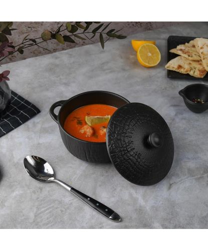 Бульонница 500 мл d 14 см h7 см с крышкой Black Raw Wood P.L. Proff Cuisine [6] (4)