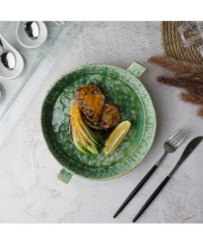 Блюдо для подачи 25,5*22,7 см h4 см 800 мл с ручками Green Frutti di Mare P.L. [1] (7)