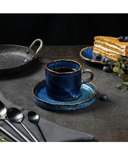 Чашка 230 мл чайная d 8,1 см h6,7 см Aqua Blue P.L. Proff Cuisine [6] (3)