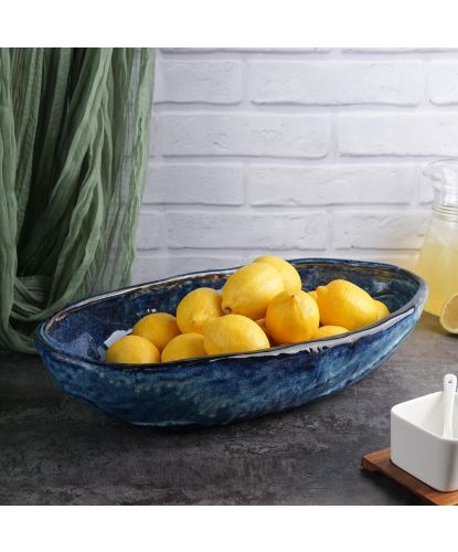 Блюдо овальное 51*29 см h12 см 5,5 л Aqua Blue Style Buffet P.L. [1]  (3)