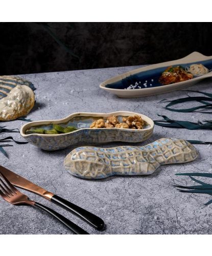 Блюдо для подачи 22,7*6,5 см h7,5/4,2 см 195 мл Groundnut Northern Blue Frutti di Mare P.L. [1] (4)