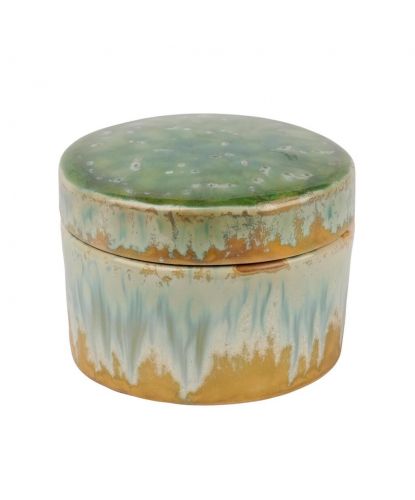 Емкость для подачи 210 мл с крышкой d 10 см h5,2/3,2 см Green Malachite Box Frutti di Mare P.L. [1] (2)