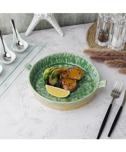 Блюдо для подачи 25,5*22,7 см h4 см 800 мл с ручками Green Frutti di Mare P.L. [1] (5)