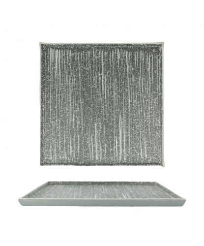 Тарелка 20*20 см h1,1 см квадратная глазурь Glossy Stone Untouched Taiga P.L. Proff Cuisine [1] (2)