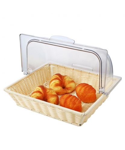 Корзина для хлеба и выкладки 36*33 см h8 см с откидной Roll-top крышкой ротанг SUNNEX (2)