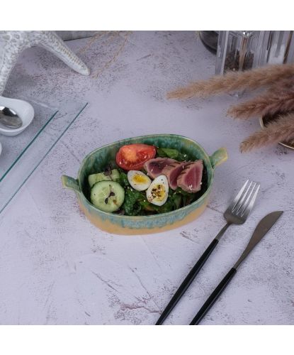 Блюдо для подачи 19,5*11,2 см h4,4 см 450 мл с ручками Green Frutti di Mare P.L. [1] (3)