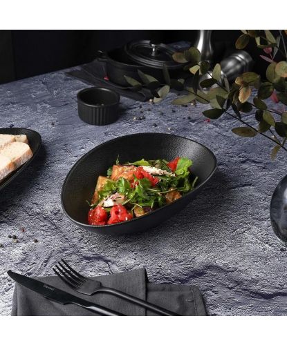 Салатник 700 мл 25*16 см h6,4 см Wave Up Smooth Black Raw Stellar P.L. Proff Cuisine [1] (3)