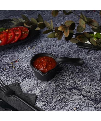 Соусник 100 мл d 7 см h5 см с ручкой Smooth Black Raw Stellar P.L. Proff Cuisine [6] (7)