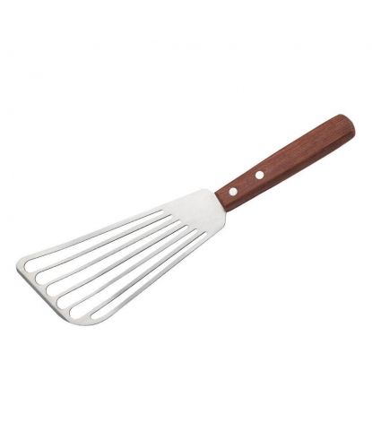 Лопатка 17*8 см перфорированная 28,5 см нерж. с дерев. ручкой P.L. Proff Cuisine (2)