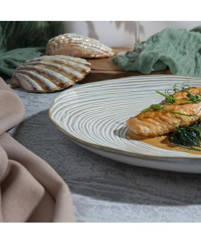 Тарелка 25 см h3 см Gray Whirlpool Frutti di Mare P.L. [4] (19)