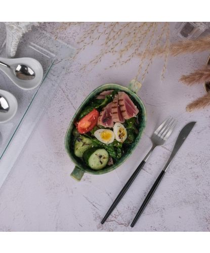 Блюдо для подачи 19,5*11,2 см h4,4 см 450 мл с ручками Green Frutti di Mare P.L. [1] (6)