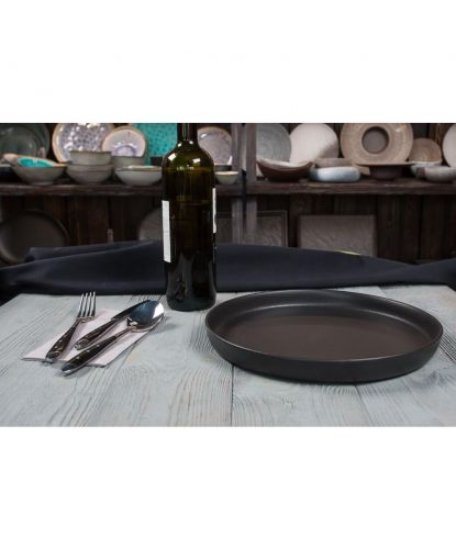 Тарелка с бортом d 27 см h2,8 см Smooth Black Raw Stellar P.L. Proff Cuisine [3] (2)