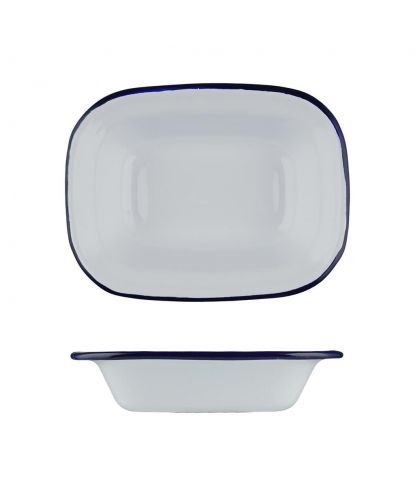 Блюдо для подачи 16*12 см h4 см 250 мл Blue Rim эмалированая сталь SUNNEX [1]  (2)