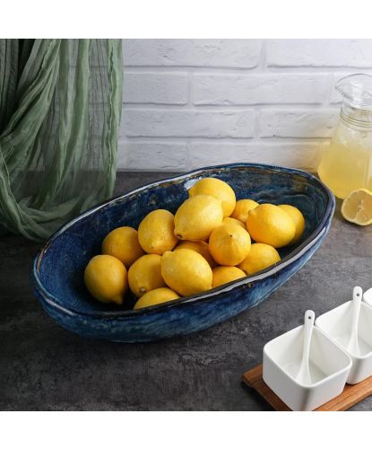 Блюдо овальное 51*29 см h12 см 5,5 л Aqua Blue Style Buffet P.L. [1]  (2)