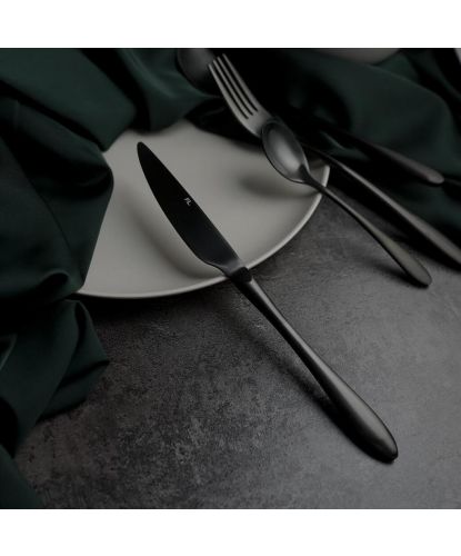 Нож столовый 23,5 см матовый черный PVD Alessi-Black P.L. [12] (3)
