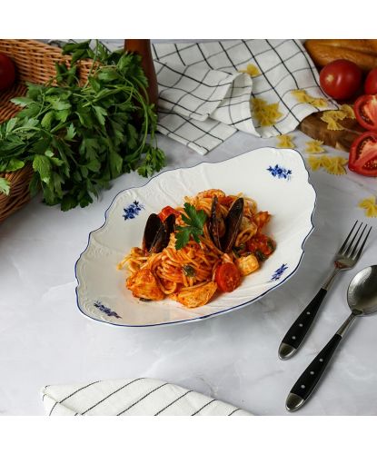 Блюдо овальное 33,7*21*6,4 см 800 мл глубокое Crush Blue Flower P.L. Proff Cuisine [1] (2)