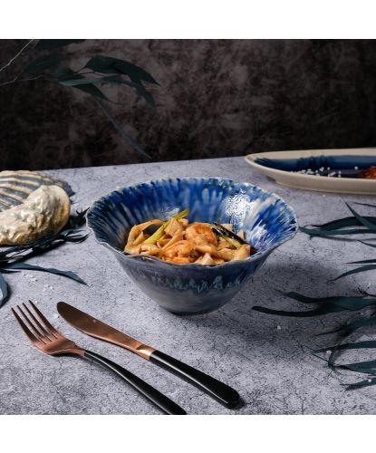Салатник 925 мл d 19,5/6 см h9 см Dark Purple Northern Blue Flower Frutti di Mare P.L. [1] (6)