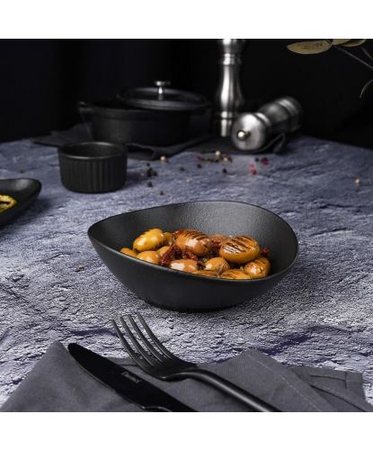 Салатник 260 мл 15*13,5 см h4,8 см Wave Up Smooth Black Raw Stellar P.L. Proff Cuisine [6] (4)