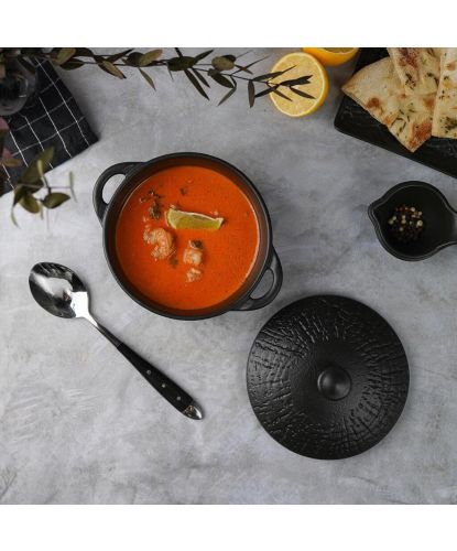 Бульонница 500 мл d 14 см h7 см с крышкой Black Raw Wood P.L. Proff Cuisine [6] (8)