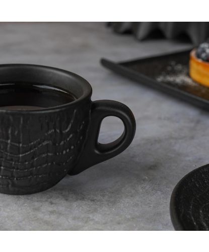Кофейная пара 100 мл d 7 см h5,2 см Black Raw Wood P.L. Proff Cuisine [6] (6)