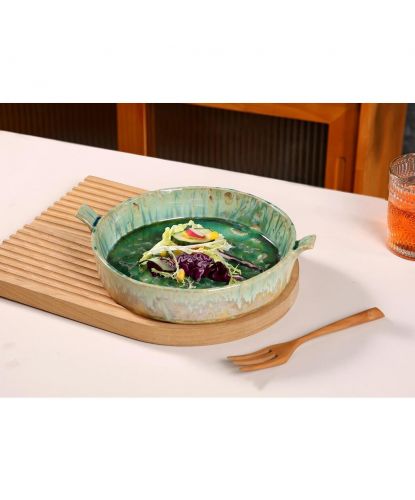 Блюдо для подачи 25,5*22,7 см h4 см 800 мл с ручками Green Frutti di Mare P.L. [1] (2)