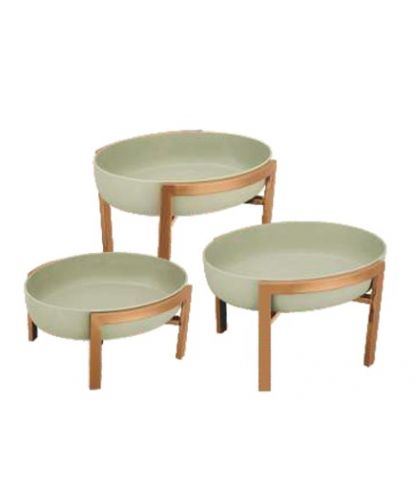 Чаша ORION GREEN с подставкой Rose Gold h16*34*28см, OR/BE/GR-02S (1)