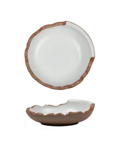 Салатник 650 мл d 22,5 см h6,5 см Crush White Matt New Brown Taiga P.L. [1] (2)