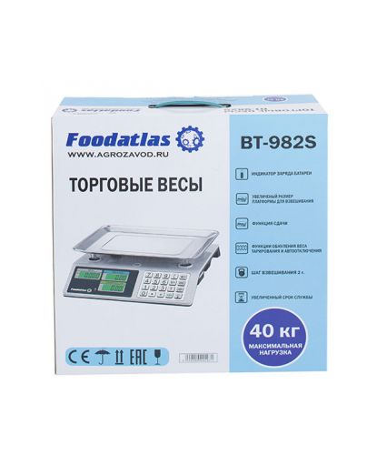 Торговые весы Foodatlas 40кг/2гр ВТ-982S (10)