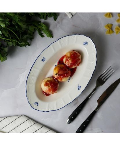 Блюдо овальное 25,2*15,7*3,6 см 250 мл глубокое Blue Flower P.L. Proff Cuisine [1] (4)