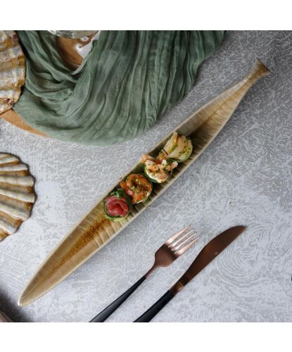 Блюдо овальное 44*5 см h4 см 200 мл Pearl Fish Sea Stone Frutti di Mare P.L. [4] (8)