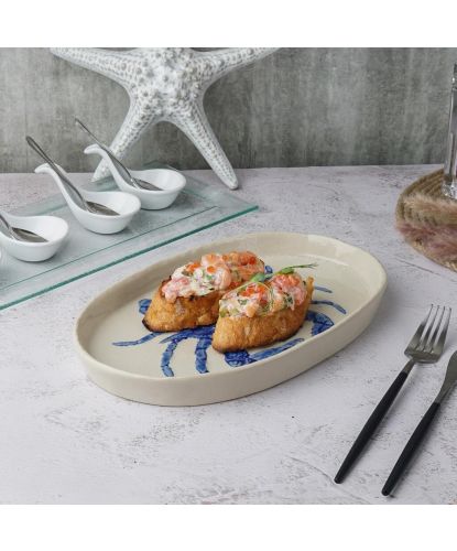Блюдо овальное 29*18 см h2,5 см Crab Northern Blue Gray Frutti di Mare P.L. [1] (5)