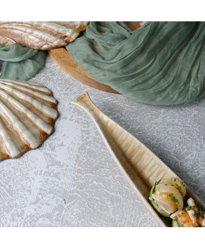 Блюдо овальное 44*5 см h4 см 200 мл Pearl Fish Sea Stone Frutti di Mare P.L. [4] (9)