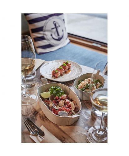 Блюдо овальное 15*8 см h4 см 200 мл Gray Oval Bucket с ручками Frutti di Mare P.L. [1] (11)