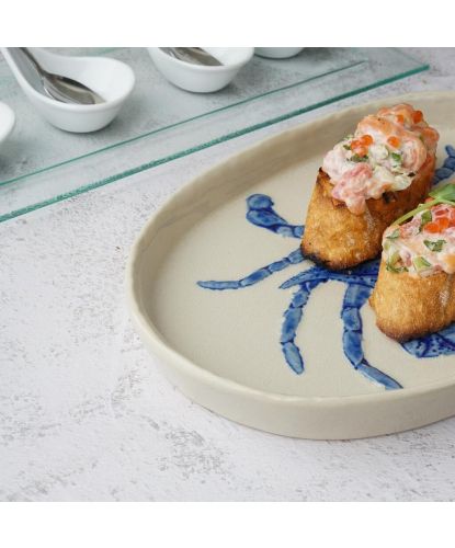 Блюдо овальное 29*18 см h2,5 см Crab Northern Blue Gray Frutti di Mare P.L. [1] (7)