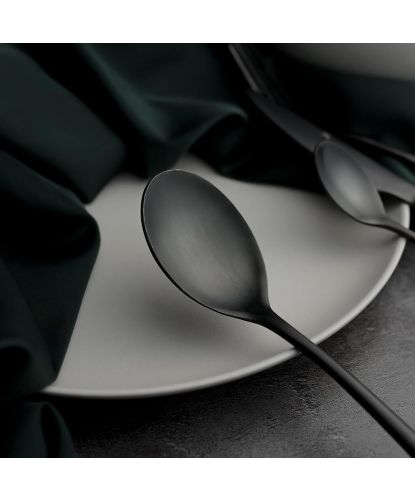 Ложка столовая 21 см матовый черный PVD Alessi-Black P.L. [12] (2)