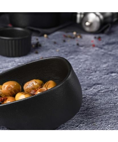 Салатник 150 мл 14,5*9,4 см h7 см Side Up Smooth Black Raw Stellar P.L. Proff Cuisine [6] (5)