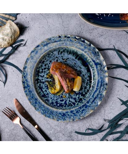 Тарелка d 28,5 см h3,5 см Frosty Velvet Northern Blue Frutti di Mare P.L. [1] (6)