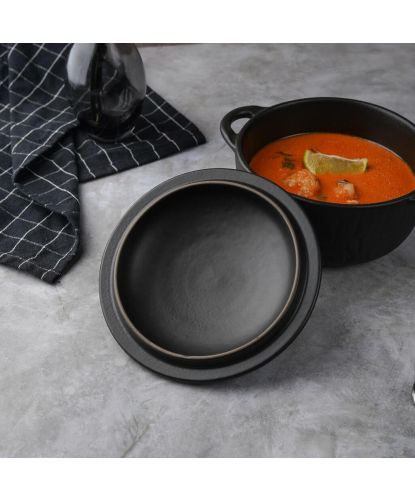 Бульонница 500 мл d 14 см h7 см с крышкой Black Raw Wood P.L. Proff Cuisine [6] (6)