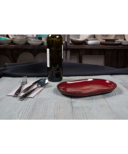 Блюдо овальное 25*16*2,4 см Evolution Dark Red P.L. Proff Cuisine [1] (2)