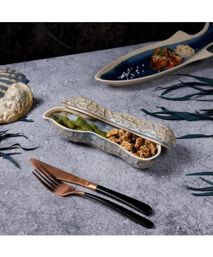 Блюдо для подачи 22,7*6,5 см h7,5/4,2 см 195 мл Groundnut Northern Blue Frutti di Mare P.L. [1] (7)