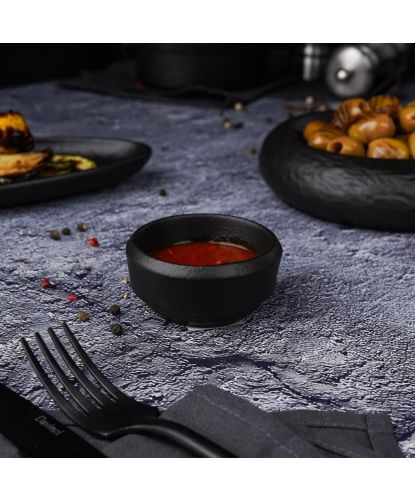 Соусник 50 мл d 6,7 см h3,4 см круглый Smooth Black Raw Stellar P.L. Proff Cuisine [10] (4)