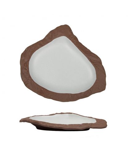 Блюдо для подачи 29*25 cм h3 cм 200 мл Crush White Matt New Brown Taiga P.L. [1] (2)