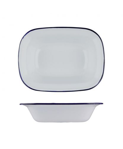 Блюдо для подачи 26*19 см h6 см 1250 мл Blue Rim эмалированая сталь SUNNEX [1] (2)