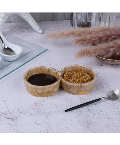 Соусник 130*130 мл двойной 15,7*7,8 см h3 см Light Brown Frutti di Mare P.L. [1] (4)
