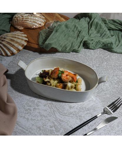 Блюдо овальное 25,5*13,5 см h5 см 700 мл Gray Oval Bucket с ручками Frutti di Mare P.L. [1] (15)